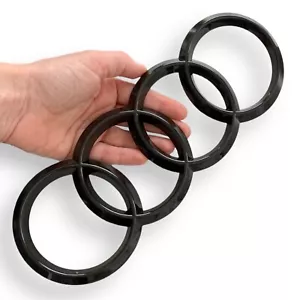 Rear Emblem for AUDI A1 A3 A4 A5 A6 A7 Black Rings Gloss Trunk Lid Badge - Foto 1 di 2
