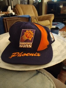 Phoenix Suns Vintage 90s Retro Nutmeg Snapback Cap Hat - Rare Misprint NBA & MLB - Picture 1 of 7