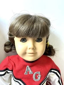 Pleasant Co Brunette Cheerleader Just Like Me Wig Cloth Body Slate Eyes Red Pom - Picture 1 of 20