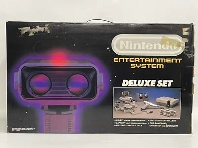 BONITO Nintendo NES 1986 Deluxe Box Set ROB Robot Mayormente Carteles Completos Sin Probar Foto 1 de 4