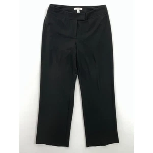 Chicos Womens Straight Leg Pants Black Mid Rise Stretch Pockets M/10 1.5 - Foto 1 di 8