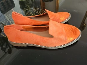Kelsi Damenschuhe orangefarben Wildlederimitat flach Größe 6 UK 39 EURO - Bild 1 von 6