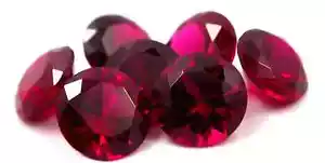 Piedras sueltas facetadas redondas AAAAA rosa oscuro rubí creadas en laboratorio (1 mm - 6 mm) - Imagen 1 de 2