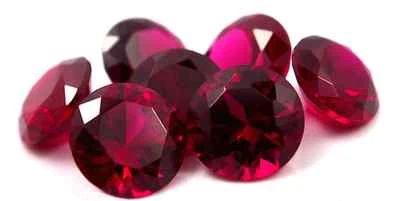 Lab Created Ruby Dark Pink Corundum Round Faceted AAAAA Loose Stones (1mm - 6mm) - Image 1 of 2