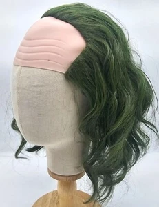 Green Wavy Balding Hair Wig Adult Joker Beetlejuice Clown Zombie Costume Cosplay - Picture 1 of 7
