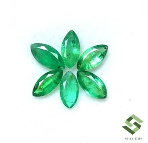 7x3.50 mm Natural Emerald Marquise Cut Lot 06 Pcs 1.92 CTS Loose Gemstones - Picture 1 of 7