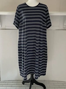 Vestido Draper James Vaina Mujer 2X Azul Marino Blanco Estrellas Hasta la Rodilla Costero Preppy - Imagen 1 de 6