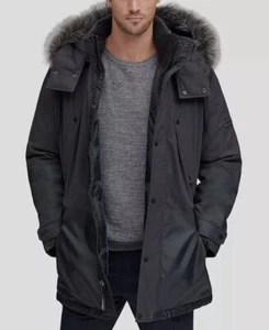 $525 Marc New York Men's Gray Mixed-Media Parka Coat Jacket Size Small - Picture 1 of 2