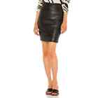 Brochu Walker Gina Ruched Faux Leather Pencil Skirt