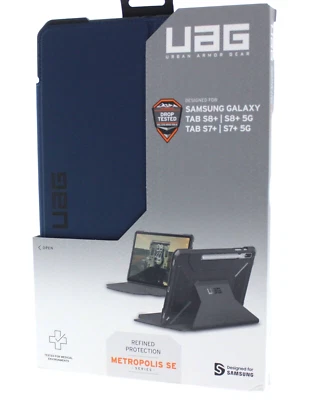 UAG Metropolis SE Folio Case for Galaxy Tab S8 Plus / S8 Plus 5G / S7 Plus Blue - Image 1 of 4