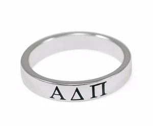 Alpha Delta Pi Sorority Sterling Silver Ring with Black Enamel, NEW! - Picture 1 of 2