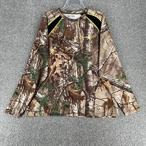 Realtree Camouflaged Shirt Mens Size XL Multicolor Green Performance Hunting 