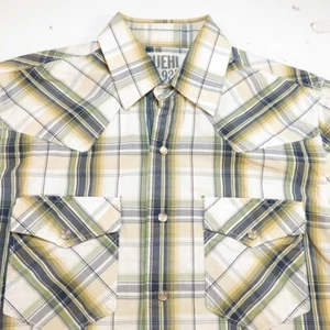 RUEHL GREENWICH NEW YORK BUTTON UP HEMD HERREN M KARIERT GRÜN & BEIGE  - Bild 1 von 4