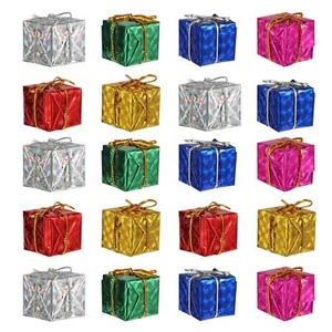 24 Pack Mini Christmas Present Ornaments Tiny Hanging Decorations Random Colors - Picture 1 of 9
