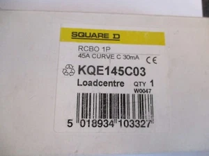 NEW SQUARE D KQE 145C03 C45 45 AMP 30mA 10KA SINGLE POLE RCBO CIRCUIT BREAKER. - Picture 1 of 1