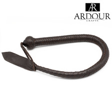 Fouet Ardour Crafts 4 Pieds Cuir Vache, Noir, Pour Entraînement Et Cosplay