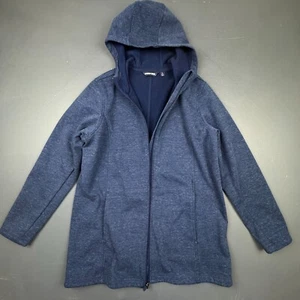 Lands' End Fleece Hoodie Men's Large Full Zip Blue Warm Soft Cozy Casual Outdoor - Picture 1 of 11