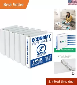 Sustainable 2-Inch 3-Ring Binders - Clear View + 2 Interior Pockets - 6 Pack - Picture 1 of 10