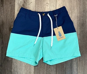 NWT Chubbies 6" Everywear Performance Shorts M The Seas The Days Navy Blue Aqua - Picture 1 of 6