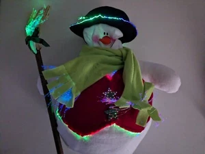 Vintage Rare 15" Avon Inflatable Twinkling Fiber Optic Friends Snowman - Picture 1 of 11