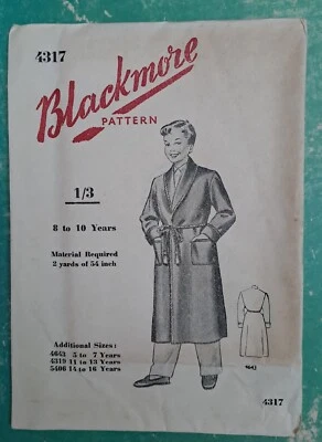 50s Blackmore Paper Sewing Dress Pattern Dressing Gown Boys  8 - 10rs   - Image 1 of 2