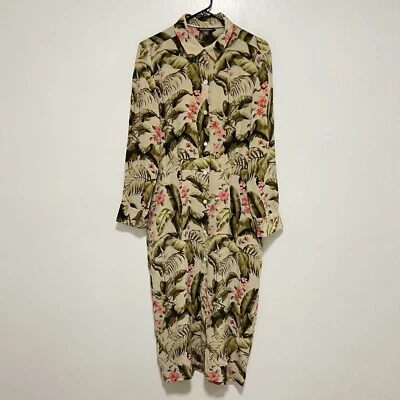 Tommy Bahama 100% Silk Beau Jardin Shirt Dress Tropical Floral Print Size Medium - Image 1 of 4