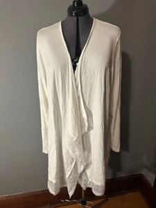 Cárdigan para mujer Torrid súper suave tejido blanco frente abierto elástico talla grande 3 3X - Imagen 1 de 3