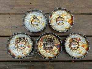 Northwood Pfau an der Urne Amethyst Karneval Glas Beerenschale - Bild 1 von 6