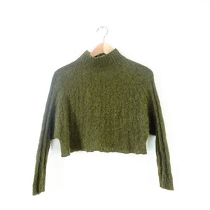 Atelier Dephine Baby Alpaka Pullover XS Moosgrün Crop Strickpullover Baggy PERU - Bild 1 von 14