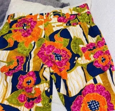 Pantalones Cortos Mr Turk Talla 28 Años 60 Retro Tropical Floral Mezcla Algodón Multicolor Chino Foto 1 de 4