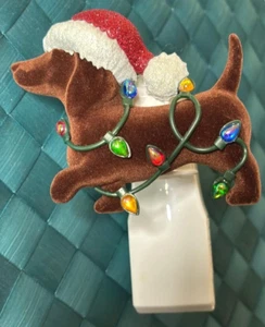 Bath & Body Works Wallflower Fragrance Plug Christmas Dachshund Lights Santa Hat - Picture 1 of 3