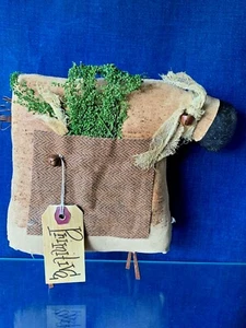 Vintage Primitive SCHWARZES GESICHT HAMMELSCHAF Wolle Lammpuppe Musselin Stoff ❤️m9 - Bild 1 von 12