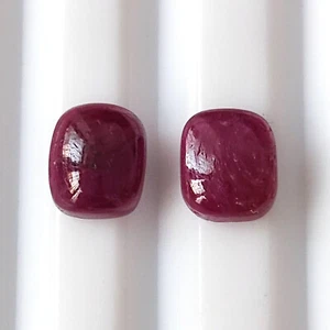 5X6 mm Cushion Shape Ruby Cabochon Natural Unheated Calibrated Gemstone 2 Pieces - Picture 1 of 4