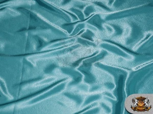 Tela lisa de crepé satinado AQUA / 60" de ancho / Se vende por yarda - Imagen 1 de 1