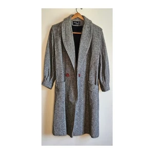 Noble Fashions Damenmantel gefüttert grau Fischgrät Wollmischung Gr. XL - Bild 1 von 7