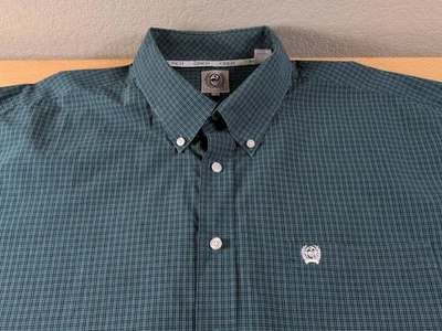 Camisa Cinch Abotonada Para Hombres 2XL XXL Verde Algodón Vaquero Occidental Foto 1 de 4