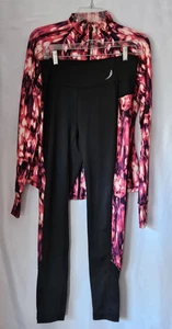EXERTEK Jacket Womens S Full Zip Top w/ Pockets and Matching M Leggings Set - Picture 1 of 9