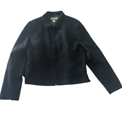 Casaco blazer vintage com zíper de lã tamanho 12 - Imagem 1 de 4