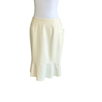 Doncaster Collection Ivory Peplum Flare Wool Blend Skirt Size 10 NWT - Image 1 of 4