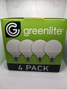 Greenlite G25 Globe Bulb 5W LED 40W Equiv 3000K Warm Light 25,000 Hours, 4-Pack - Picture 1 of 5