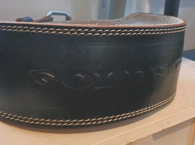 Cinturón de levantamiento de pesas Gold's Gym cuero levantamiento de pesas L/XL 34"/43" Foto 1 de 4