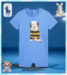 Polo Ralph Lauren Bebé Niños Perro Estampado Algodón Jersey Mameluco Talla 9 Meses - Imagen 1 de 4