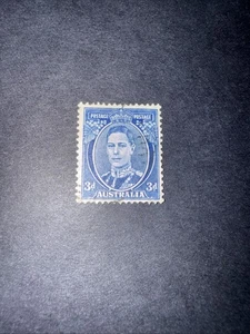1937-49 Pre-decimal George VI Definitive 3d Blue Die 3 Aust Used - Picture 1 of 2