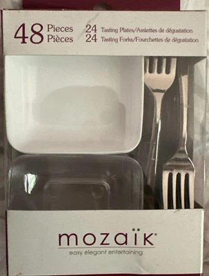 NEW Mozaik 48 piece Hors d'oeuvres Appetizer Set Plates & Forks - Image 1 of 2
