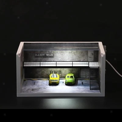 1/64 Scale Model Car Display Case Garage Diorama Organizer - Image 1 of 4