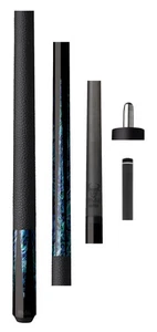 Bull Carbon Cue BCL14 29" 12.25mm Kamui Tip - Blue Abalone Inlays - Leather Grip - Picture 1 of 3