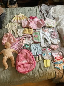 Huge Lot Of American Girl Bitty Baby Doll Clothes Backpack Diaper Bag Blanket - Picture 1 of 19