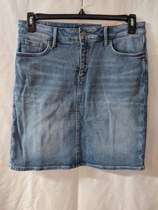 NYDJ Lift Tuck Technology BlueJean Skirt Faded Stretchy Women’s Sz 8P Quinta NWT - Picture 1 of 15