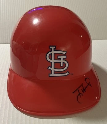 Tomy Womack Autographed Plastic Toy Bat Helmet - St. Louis Cardinals -Dierbergs - Image 1 of 4