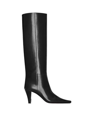 SAINT LAURENT Jill $2250 Black 75mm Smooth Leather Tall Boots New & Authentic - Image 1 of 4
